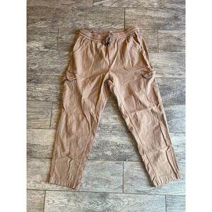 Athleta Farallon Cargo Crop Pants size 6 531093 Capri Pull‎ on pant Khaki Beige